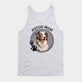 Aussie Australian Shepherd Dog Mom Dog Breed Portrait Tank Top